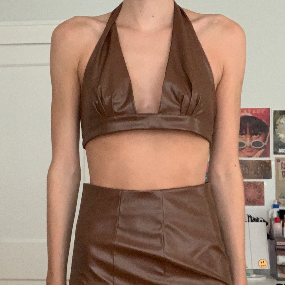 brown leather set
